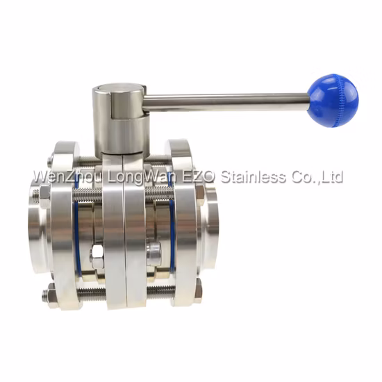 Valvola a farfalla saldata manuale di grado igienico in acciaio inossidabile (JN